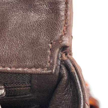 Chanel Single Flap Jumbo Brown Lambskin Leather Tortoise CC Logo and Chain