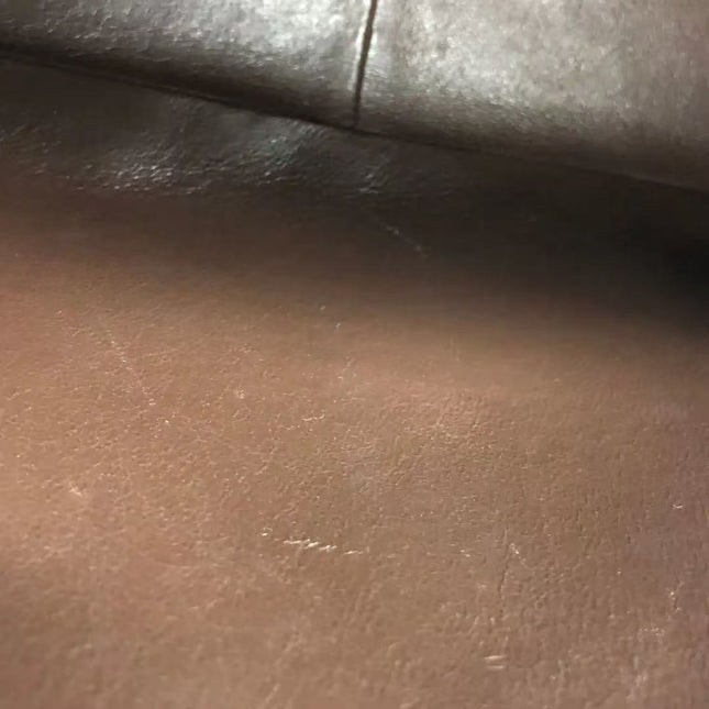 Chanel Single Flap Jumbo Brown Lambskin Leather Tortoise CC Logo and Chain