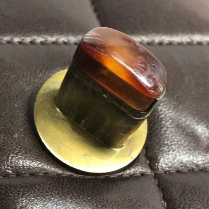 Chanel Single Flap Jumbo Brown Lambskin Leather Tortoise CC Logo and Chain