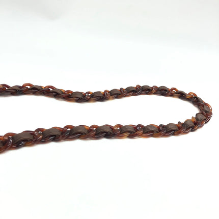 Chanel Single Flap Jumbo Brown Lambskin Leather Tortoise CC Logo and Chain