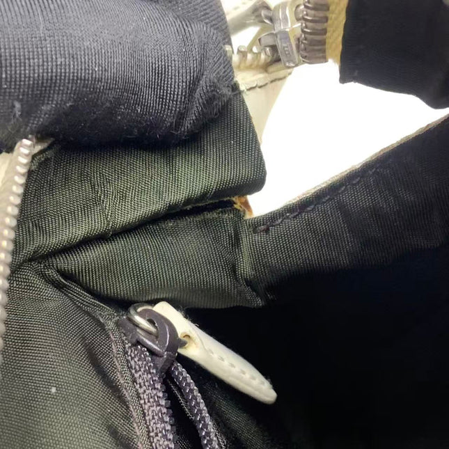 Dior by John Galliano 2025 White Leather Canvas Mini Detective Handbag