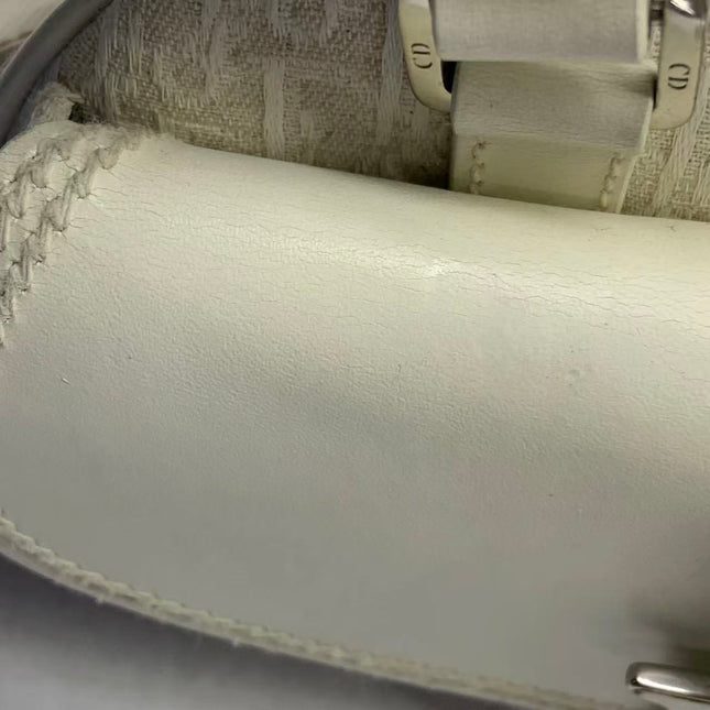 Dior by John Galliano 2025 White Leather Canvas Mini Detective Handbag