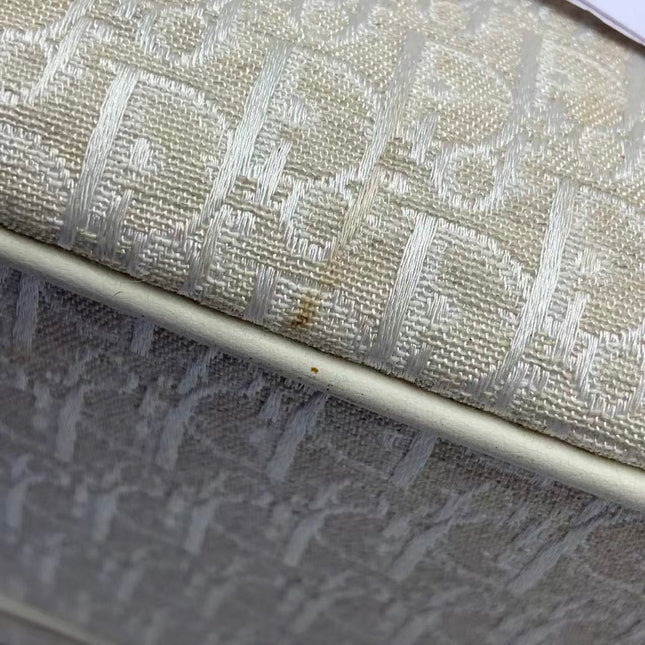 Dior by John Galliano 2025 White Leather Canvas Mini Detective Handbag