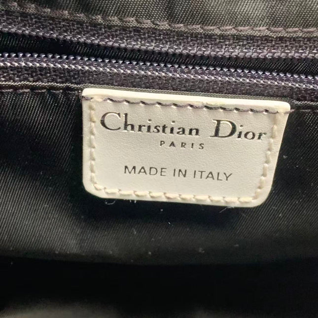 Dior by John Galliano 2025 White Leather Canvas Mini Detective Handbag