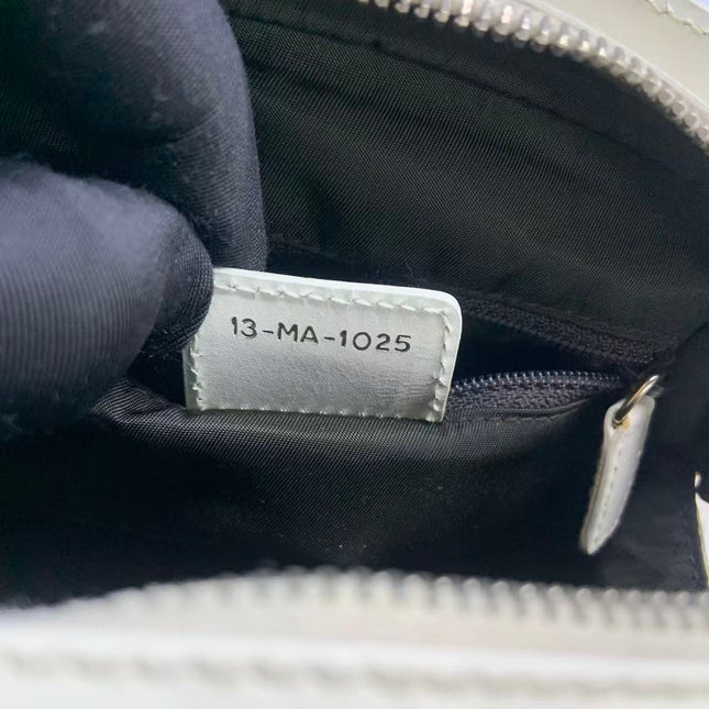 Dior by John Galliano 2025 White Leather Canvas Mini Detective Handbag