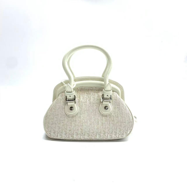 Dior by John Galliano 2025 White Leather Canvas Mini Detective Handbag
