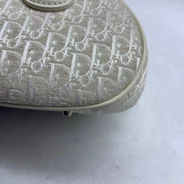Dior by John Galliano 2025 White Leather Canvas Mini Detective Handbag