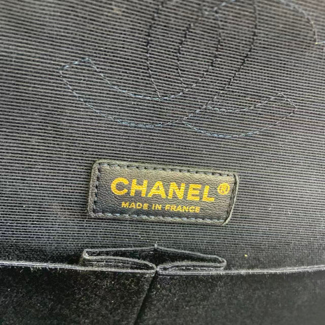 Chanel Classic Flap Medium Navy Velvet Gold Hardware, 2016-2017