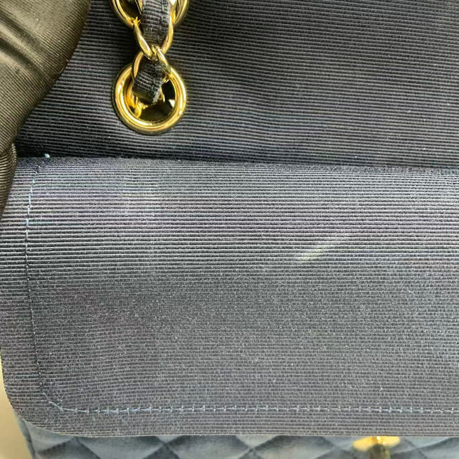 Chanel Classic Flap Medium Navy Velvet Gold Hardware, 2016-2017