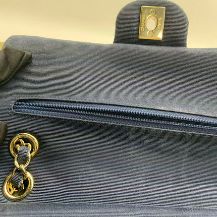 Chanel Classic Flap Medium Navy Velvet Gold Hardware, 2016-2017