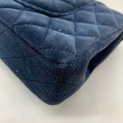 Chanel Classic Flap Medium Navy Velvet Gold Hardware, 2016-2017