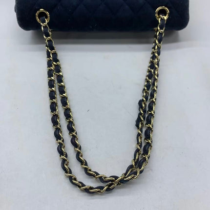 Chanel Classic Flap Medium Navy Velvet Gold Hardware, 2016-2017