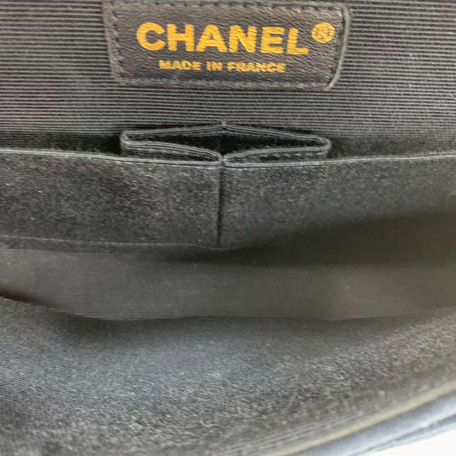 Chanel Classic Flap Medium Navy Velvet Gold Hardware, 2016-2017