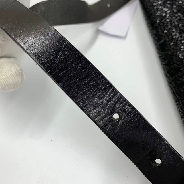 Fendi Baguette Vintage Black Glitter Beads Shoulder Bag