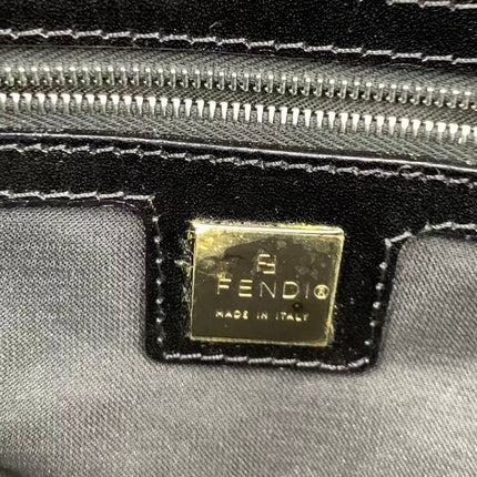Fendi Baguette Vintage Black Glitter Beads Shoulder Bag