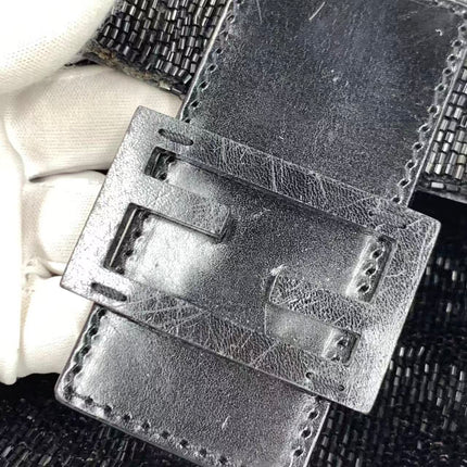 Fendi Baguette Vintage Black Glitter Beads Shoulder Bag