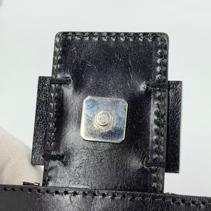 Fendi Baguette Vintage Black Glitter Beads Shoulder Bag