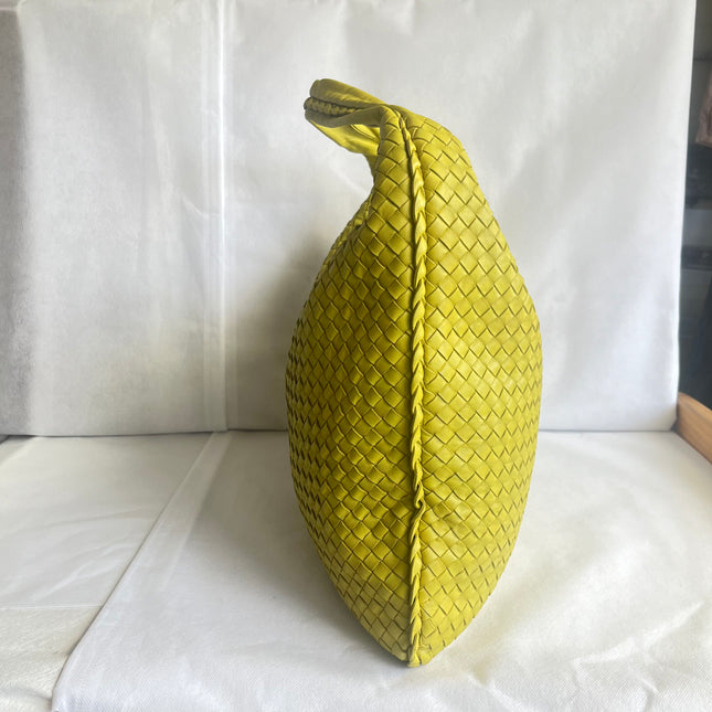 Bottega Veneta Veneta Hobo Maxi Yellow Intrecciato Leather Bag 54cm
