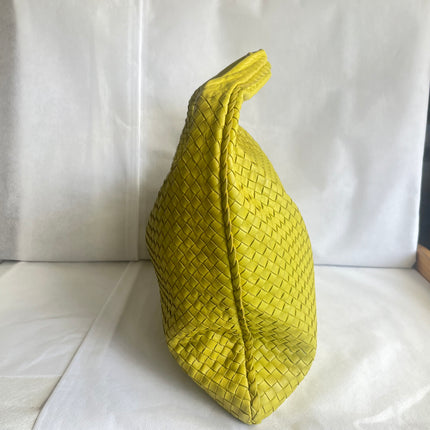 Bottega Veneta Veneta Hobo Maxi Yellow Intrecciato Leather Bag 54cm