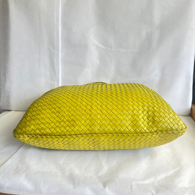 Bottega Veneta Veneta Hobo Maxi Yellow Intrecciato Leather Bag 54cm