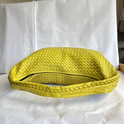 Bottega Veneta Veneta Hobo Maxi Yellow Intrecciato Leather Bag 54cm