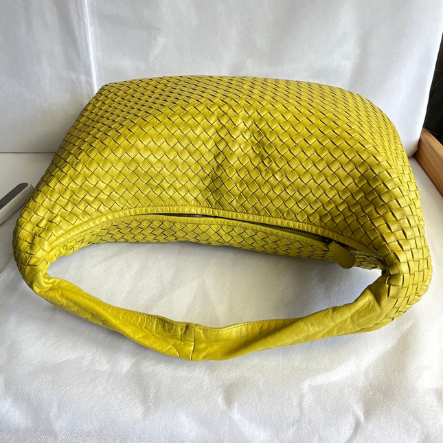 Bottega Veneta Veneta Hobo Maxi Yellow Intrecciato Leather Bag 54cm