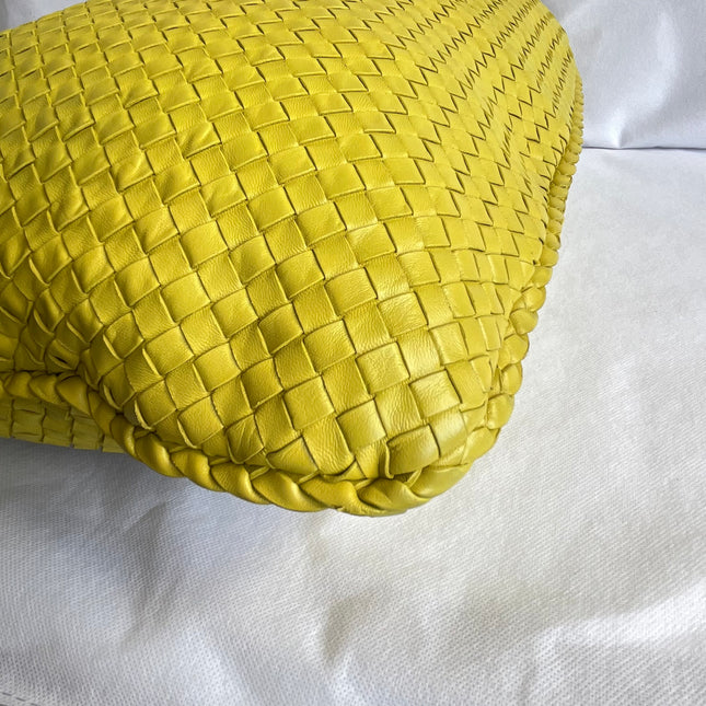 Bottega Veneta Veneta Hobo Maxi Yellow Intrecciato Leather Bag 54cm