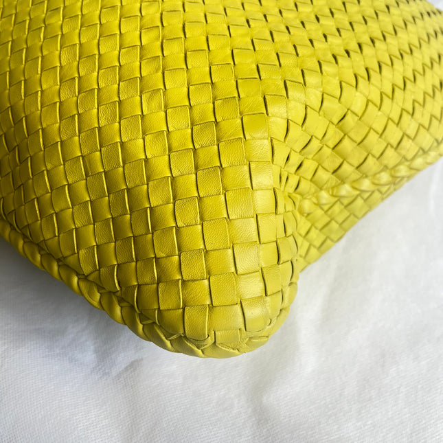 Bottega Veneta Veneta Hobo Maxi Yellow Intrecciato Leather Bag 54cm