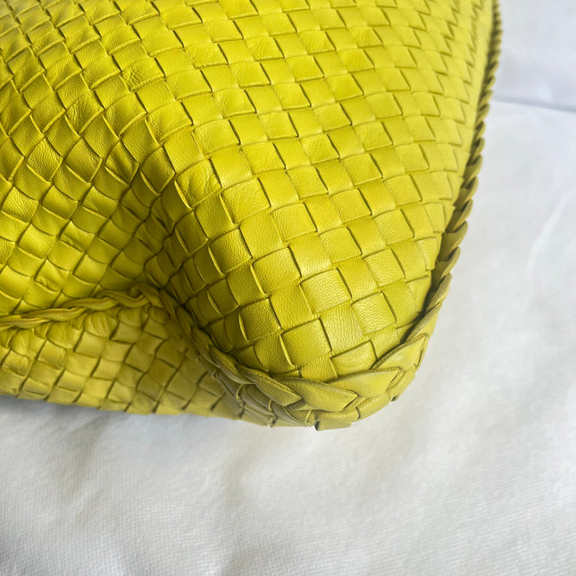 Bottega Veneta Veneta Hobo Maxi Yellow Intrecciato Leather Bag 54cm