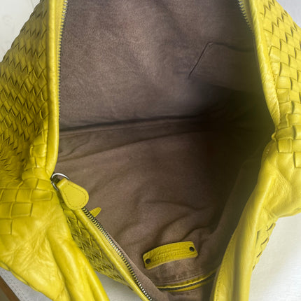Bottega Veneta Veneta Hobo Maxi Yellow Intrecciato Leather Bag 54cm