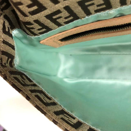 Fendi Baguette Brown Zucchino Monogram Multicolor Crystals Shoulder Bag