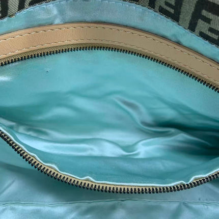 Fendi Baguette Brown Zucchino Monogram Multicolor Crystals Shoulder Bag