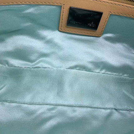 Fendi Baguette Brown Zucchino Monogram Multicolor Crystals Shoulder Bag