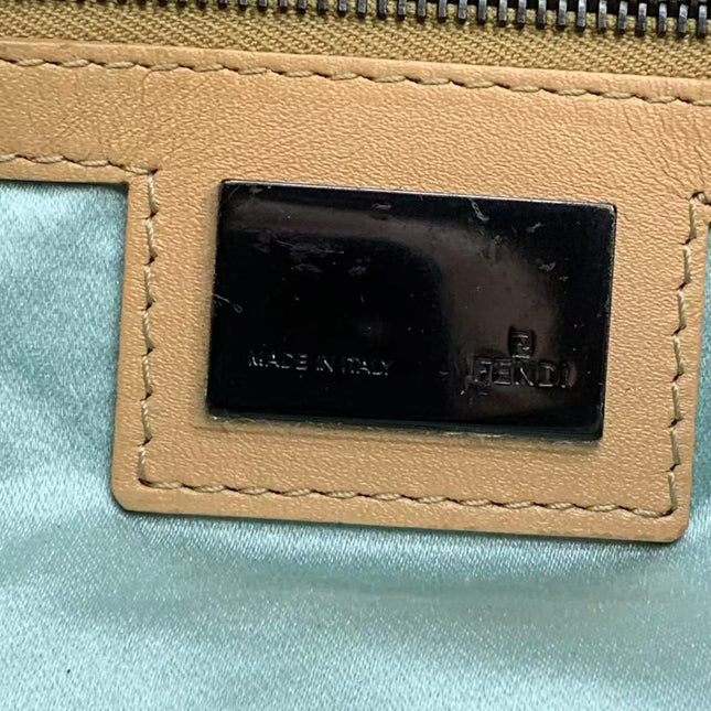 Fendi Baguette Brown Zucchino Monogram Multicolor Crystals Shoulder Bag