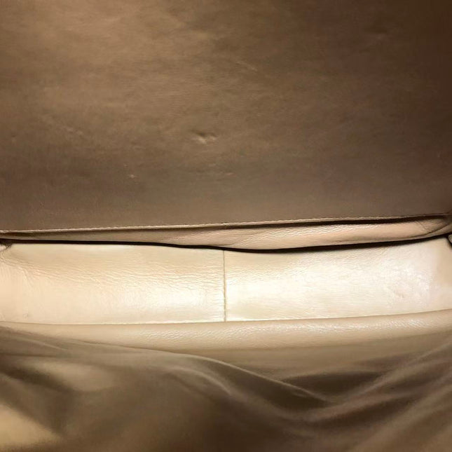 Chanel Vintage Double Sided Kelly Light Brown Lambskin Leather Shoulder Bag 1996-1997