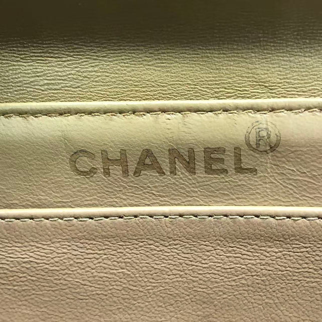 Chanel Vintage Double Sided Kelly Light Brown Lambskin Leather Shoulder Bag 1996-1997