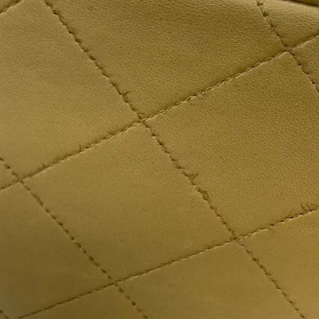 Chanel Vintage Double Sided Kelly Light Brown Lambskin Leather Shoulder Bag 1996-1997