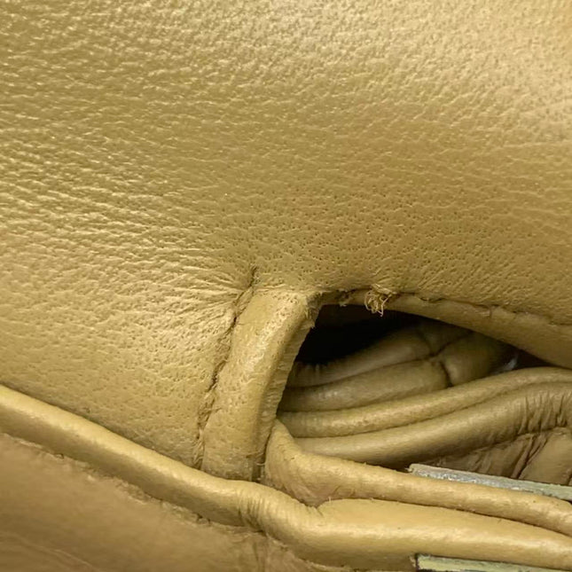 Chanel Vintage Double Sided Kelly Light Brown Lambskin Leather Shoulder Bag 1996-1997