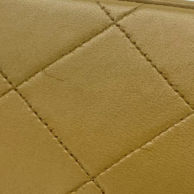 Chanel Vintage Double Sided Kelly Light Brown Lambskin Leather Shoulder Bag 1996-1997