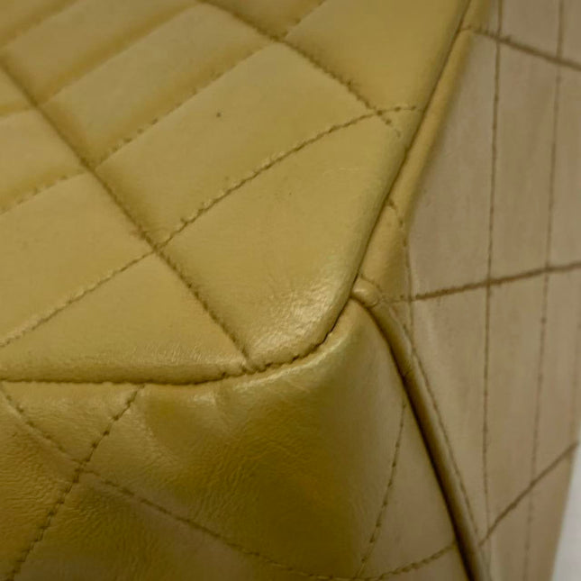 Chanel Vintage Double Sided Kelly Light Brown Lambskin Leather Shoulder Bag 1996-1997