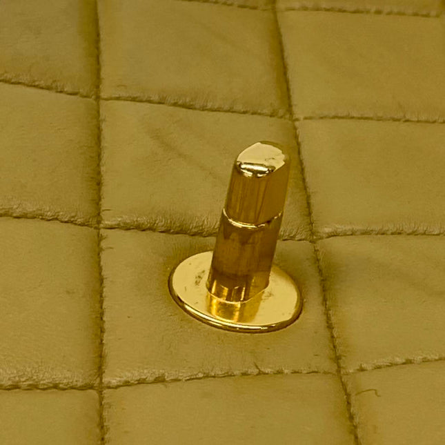 Chanel Vintage Double Sided Kelly Light Brown Lambskin Leather Shoulder Bag 1996-1997