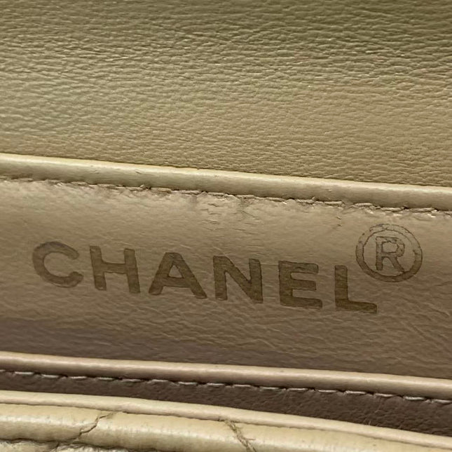 Chanel Vintage Double Sided Kelly Light Brown Lambskin Leather Shoulder Bag 1996-1997