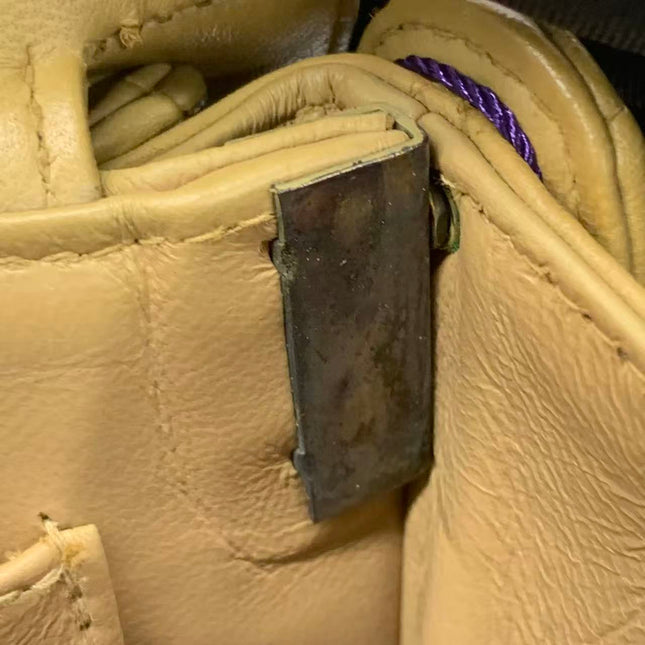 Chanel Vintage Double Sided Kelly Light Brown Lambskin Leather Shoulder Bag 1996-1997