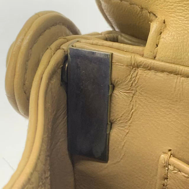 Chanel Vintage Double Sided Kelly Light Brown Lambskin Leather Shoulder Bag 1996-1997