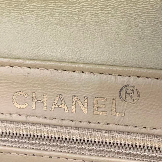 Chanel Vintage Double Sided Kelly Light Brown Lambskin Leather Shoulder Bag 1996-1997
