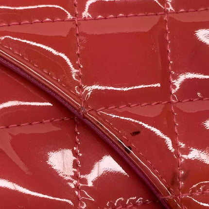 Chanel Classic Flap Mini Red Patent Leather Silver Hardware