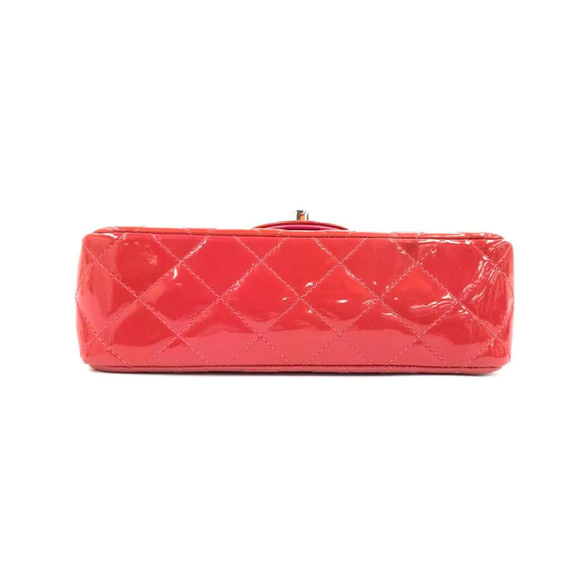 Chanel Classic Flap Mini Red Patent Leather Silver Hardware