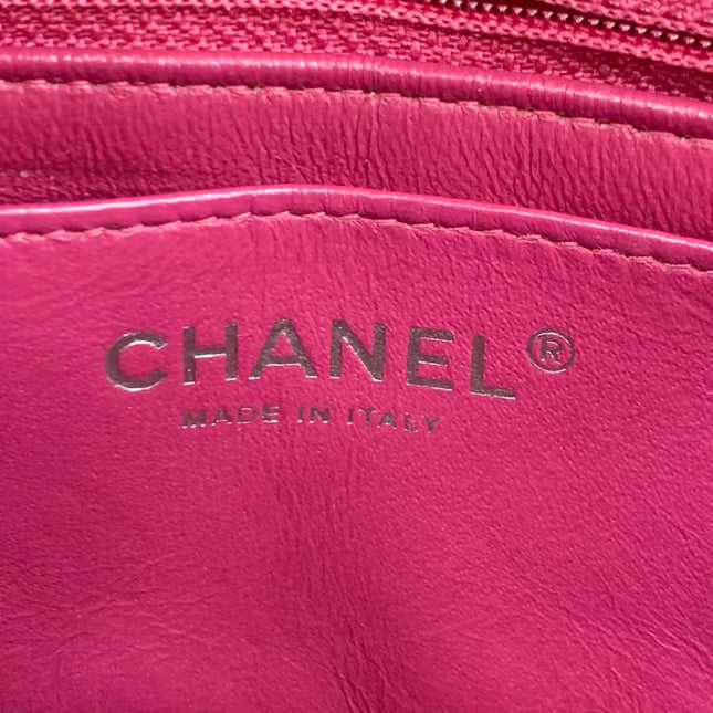 Chanel Classic Flap Mini Red Patent Leather Silver Hardware