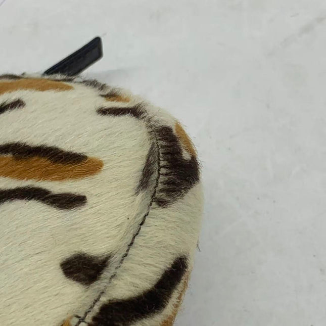 Fendi Mini Croissant Pony hair in Leopard print White Multicolor