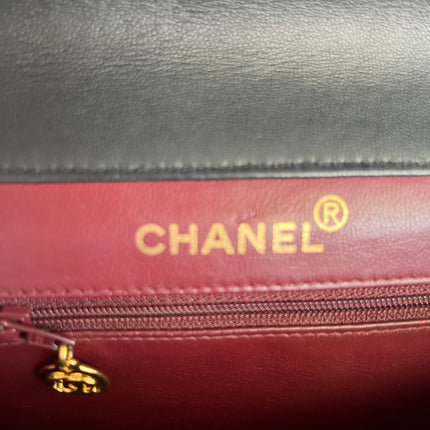 Chanel Jumbo Double Sided Classic Flap Black Lambskin Leather 24k Gold Hardware Handbag